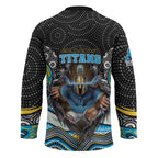 Gold Coast Titans Hockey Jersey The Scream of Lightning Eyes - Indigenous Dot Ripping Effect