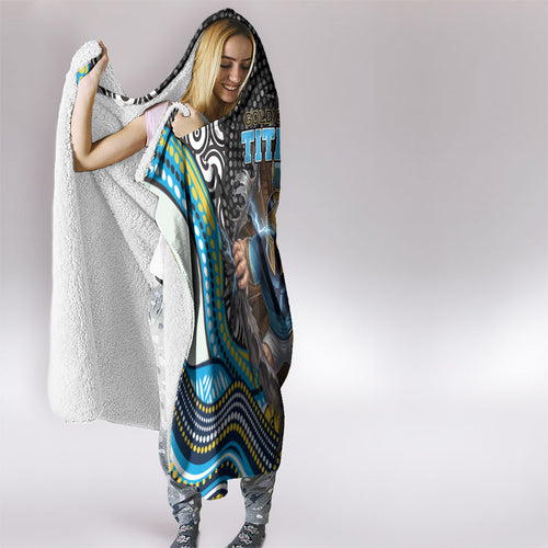 Gold Coast Titans Hooded Blanket The Scream of Lightning Eyes - Indigenous Dot Ripping Effect