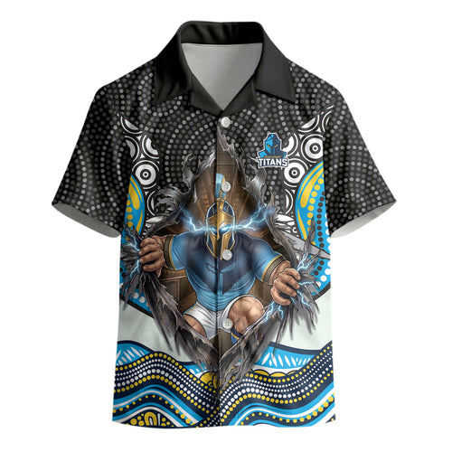 Gold Coast Titans Kid Hawaiian Shirt The Scream of Lightning Eyes - Indigenous Dot Ripping Effect
