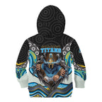 Gold Coast Titans Kid Hoodie The Scream of Lightning Eyes - Indigenous Dot Ripping Effect