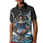 Gold Coast Titans Kid Polo Shirt The Scream of Lightning Eyes - Indigenous Dot Ripping Effect