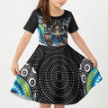 Gold Coast Titans Kid Short Sleeve Dress The Scream of Lightning Eyes - Indigenous Dot Ripping Effect