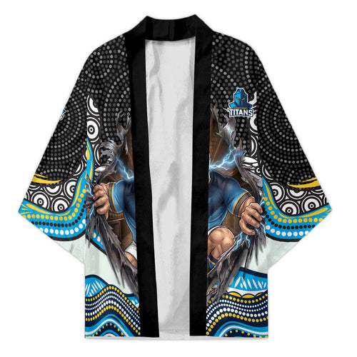 Gold Coast Titans Kimono The Scream of Lightning Eyes - Indigenous Dot Ripping Effect