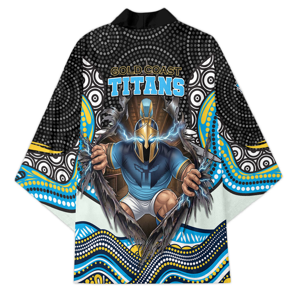 Gold Coast Titans Kimono The Scream of Lightning Eyes - Indigenous Dot Ripping Effect