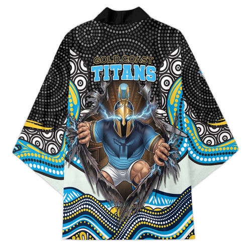 Gold Coast Titans Kimono The Scream of Lightning Eyes - Indigenous Dot Ripping Effect