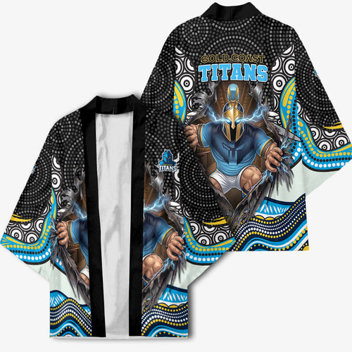 Gold Coast Titans Kimono The Scream of Lightning Eyes - Indigenous Dot Ripping Effect