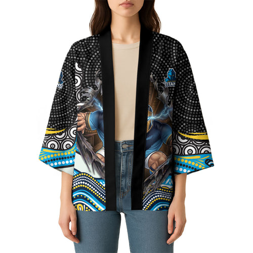Gold Coast Titans Kimono The Scream of Lightning Eyes - Indigenous Dot Ripping Effect