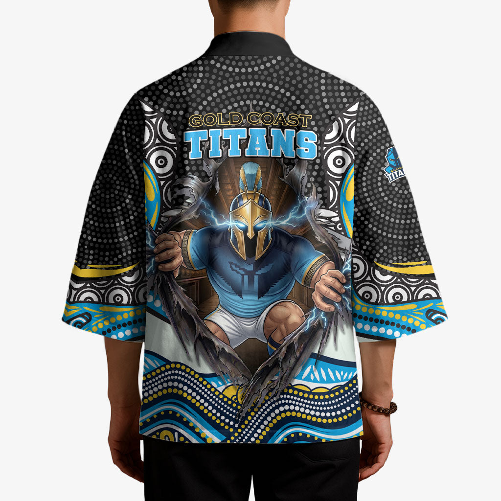 Gold Coast Titans Kimono The Scream of Lightning Eyes - Indigenous Dot Ripping Effect