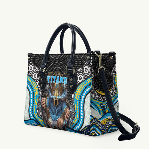 Gold Coast Titans Leather Bag The Scream of Lightning Eyes - Indigenous Dot Ripping Effect