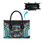 Gold Coast Titans Leather Bag The Scream of Lightning Eyes - Indigenous Dot Ripping Effect
