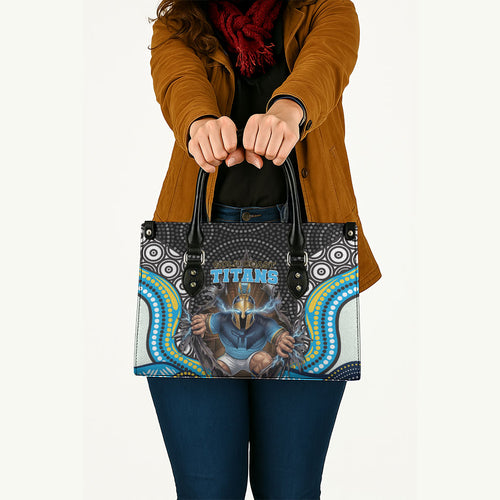 Gold Coast Titans Leather Bag The Scream of Lightning Eyes - Indigenous Dot Ripping Effect