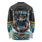 Gold Coast Titans Long Sleeve Shirt The Scream of Lightning Eyes - Indigenous Dot Ripping Effect
