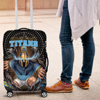 Gold Coast Titans Luggage Cover The Scream of Lightning Eyes - Indigenous Dot Ripping Effect