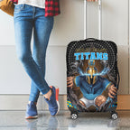 Gold Coast Titans Luggage Cover The Scream of Lightning Eyes - Indigenous Dot Ripping Effect