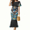 Gold Coast Titans Mermaid Dress The Scream of Lightning Eyes - Indigenous Dot Ripping Effect