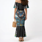 Gold Coast Titans Mermaid Dress The Scream of Lightning Eyes - Indigenous Dot Ripping Effect
