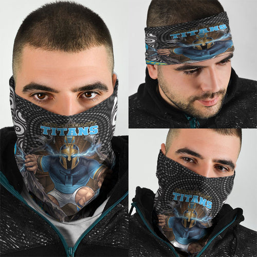 Gold Coast Titans Neck Gaiter The Scream of Lightning Eyes - Indigenous Dot Ripping Effect