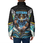 Gold Coast Titans Padded Jacket The Scream of Lightning Eyes - Indigenous Dot Ripping Effect