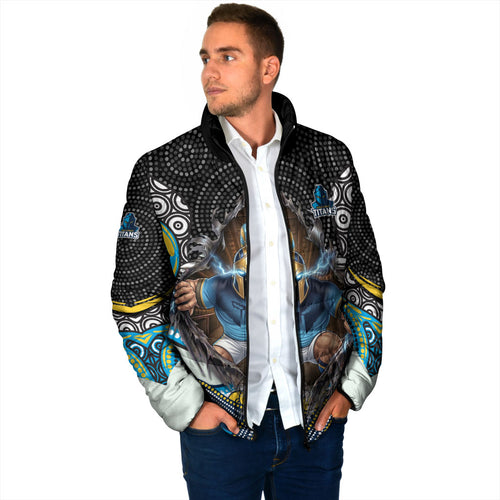 Gold Coast Titans Padded Jacket The Scream of Lightning Eyes - Indigenous Dot Ripping Effect
