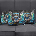 Gold Coast Titans Pillow Cover The Scream of Lightning Eyes - Indigenous Dot Ripping Effect