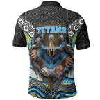 Gold Coast Titans Polo Shirt The Scream of Lightning Eyes - Indigenous Dot Ripping Effect