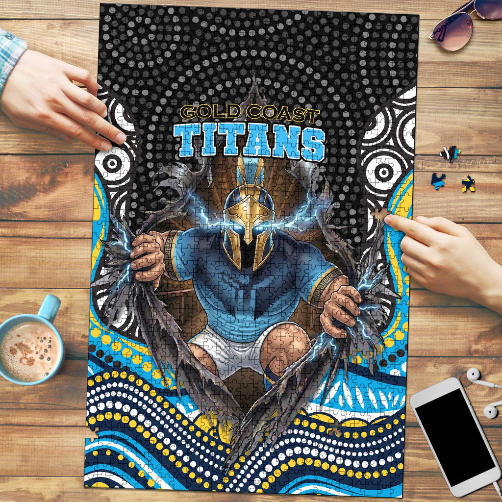 Gold Coast Titans Puzzle The Scream of Lightning Eyes - Indigenous Dot Ripping Effect