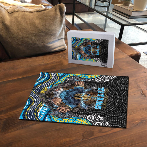 Gold Coast Titans Puzzle The Scream of Lightning Eyes - Indigenous Dot Ripping Effect