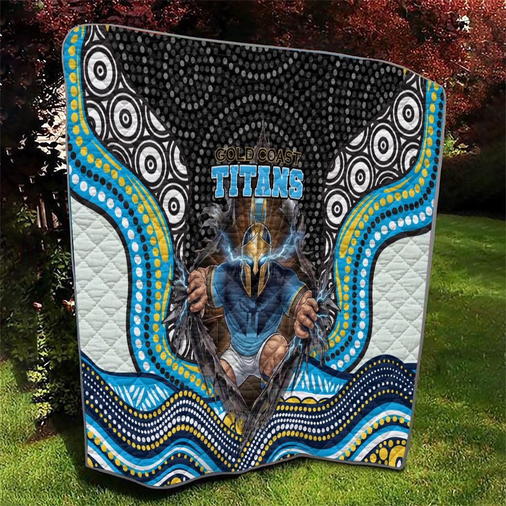 Gold Coast Titans Quilt The Scream of Lightning Eyes - Indigenous Dot Ripping Effect