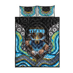 Gold Coast Titans Quilt Bed Set The Scream of Lightning Eyes - Indigenous Dot Ripping Effect