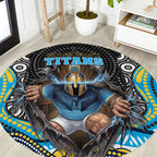 Gold Coast Titans Round Carpet The Scream of Lightning Eyes - Indigenous Dot Ripping Effect