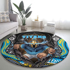 Gold Coast Titans Round Carpet The Scream of Lightning Eyes - Indigenous Dot Ripping Effect