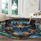 Gold Coast Titans Round Carpet The Scream of Lightning Eyes - Indigenous Dot Ripping Effect