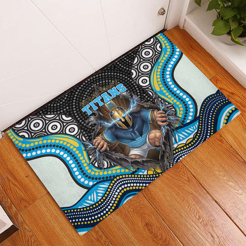 Gold Coast Titans Rubber Doormat The Scream of Lightning Eyes - Indigenous Dot Ripping Effect