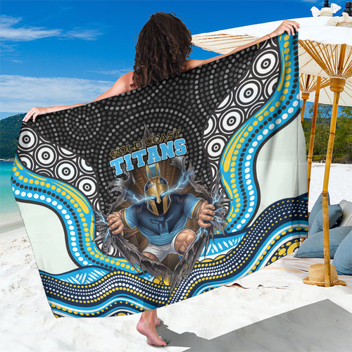 Gold Coast Titans Sarong The Scream of Lightning Eyes - Indigenous Dot Ripping Effect