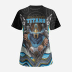 Gold Coast Titans Scrub Top The Scream of Lightning Eyes - Indigenous Dot Ripping Effect
