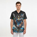 Gold Coast Titans Scrub Top The Scream of Lightning Eyes - Indigenous Dot Ripping Effect