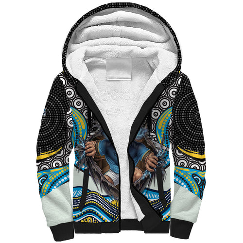 Gold Coast Titans Sherpa Hoodie The Scream of Lightning Eyes - Indigenous Dot Ripping Effect