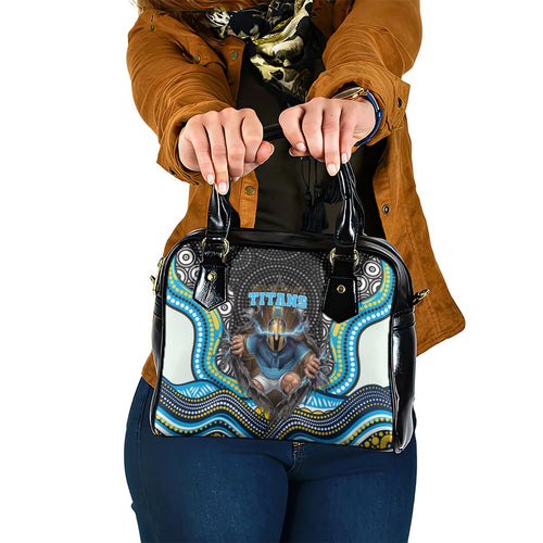 Gold Coast Titans Shoulder Handbag The Scream of Lightning Eyes - Indigenous Dot Ripping Effect