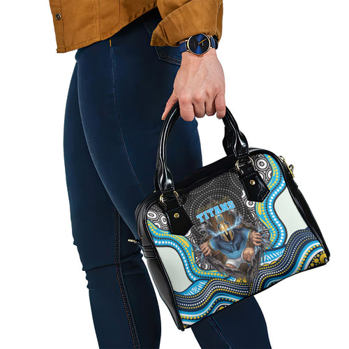 Gold Coast Titans Shoulder Handbag The Scream of Lightning Eyes - Indigenous Dot Ripping Effect