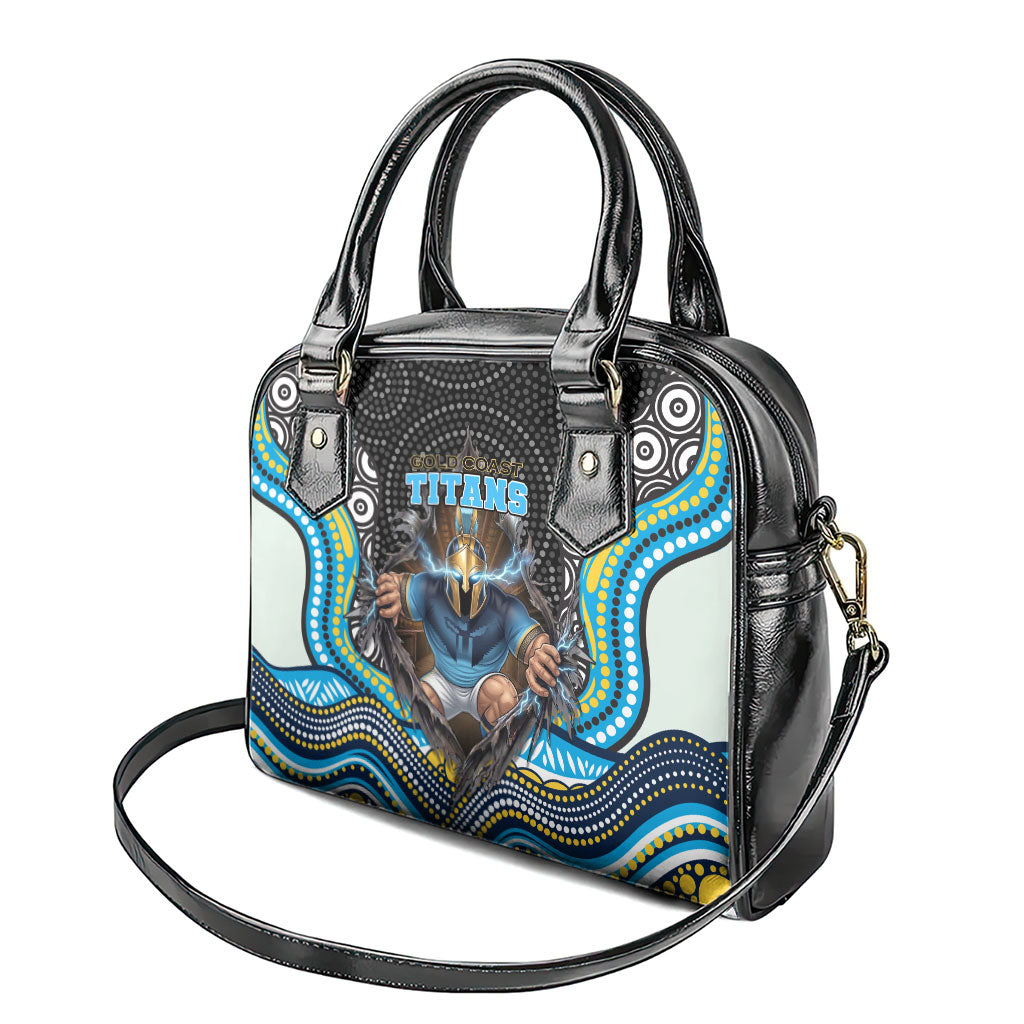 Gold Coast Titans Shoulder Handbag The Scream of Lightning Eyes - Indigenous Dot Ripping Effect