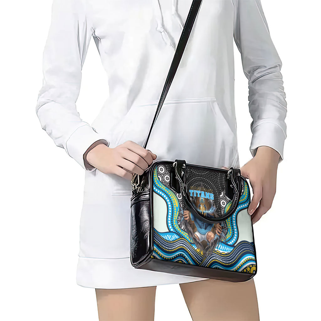 Gold Coast Titans Shoulder Handbag The Scream of Lightning Eyes - Indigenous Dot Ripping Effect