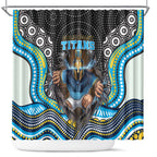 Gold Coast Titans Shower Curtain The Scream of Lightning Eyes - Indigenous Dot Ripping Effect