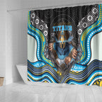 Gold Coast Titans Shower Curtain The Scream of Lightning Eyes - Indigenous Dot Ripping Effect