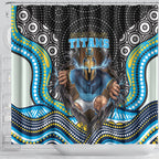 Gold Coast Titans Shower Curtain The Scream of Lightning Eyes - Indigenous Dot Ripping Effect
