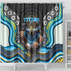 Gold Coast Titans Shower Curtain The Scream of Lightning Eyes - Indigenous Dot Ripping Effect