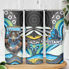 Gold Coast Titans Skinny Tumbler The Scream of Lightning Eyes - Indigenous Dot Ripping Effect
