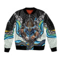 Gold Coast Titans Sleeve Zip Bomber Jacket The Scream of Lightning Eyes - Indigenous Dot Ripping Effect