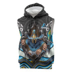 Gold Coast Titans Sleeveless Hoodie The Scream of Lightning Eyes - Indigenous Dot Ripping Effect