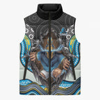 Gold Coast Titans Sleeveless Puffer Jacket The Scream of Lightning Eyes - Indigenous Dot Ripping Effect