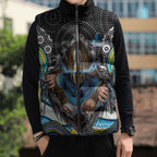 Gold Coast Titans Sleeveless Puffer Jacket The Scream of Lightning Eyes - Indigenous Dot Ripping Effect